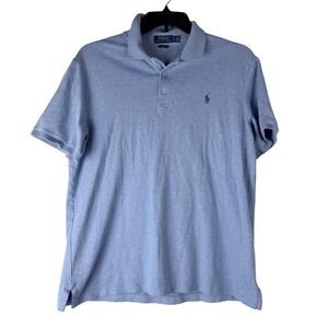 Polo Ralph Lauren Men Classic Fit Short Sleeve Polo Shirt Light Blue Size L